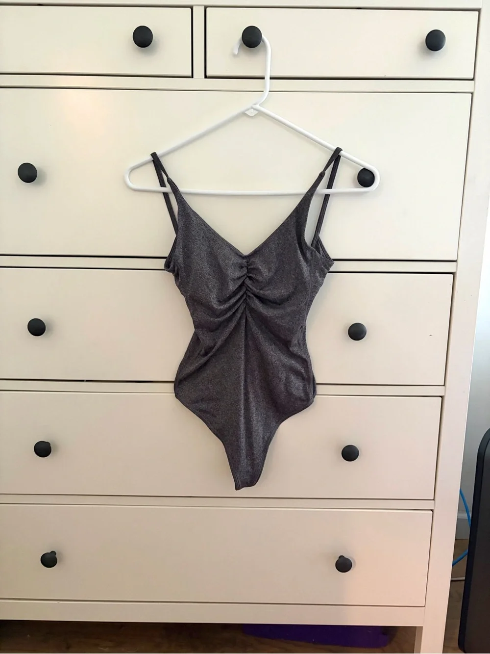 LULULEMON pretty pursuit bodysuit grey size 2